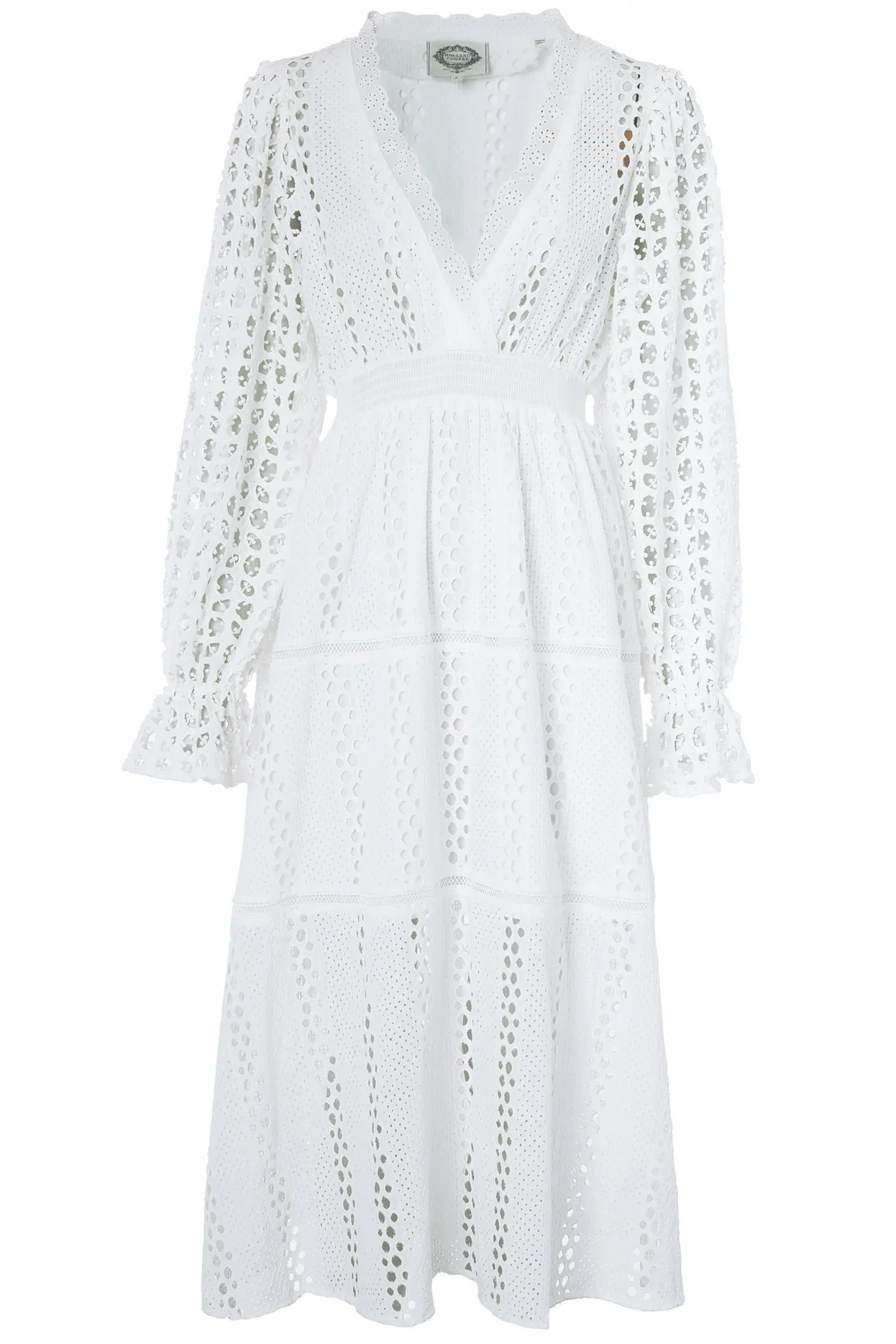 Holland Cooper Dresses|Shop By Product-Broderie Lace V-Neck Midi Dress