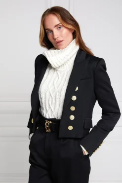 Holland Cooper Blazers|The Date Night Edit-Brompton Jacket Black Barathea