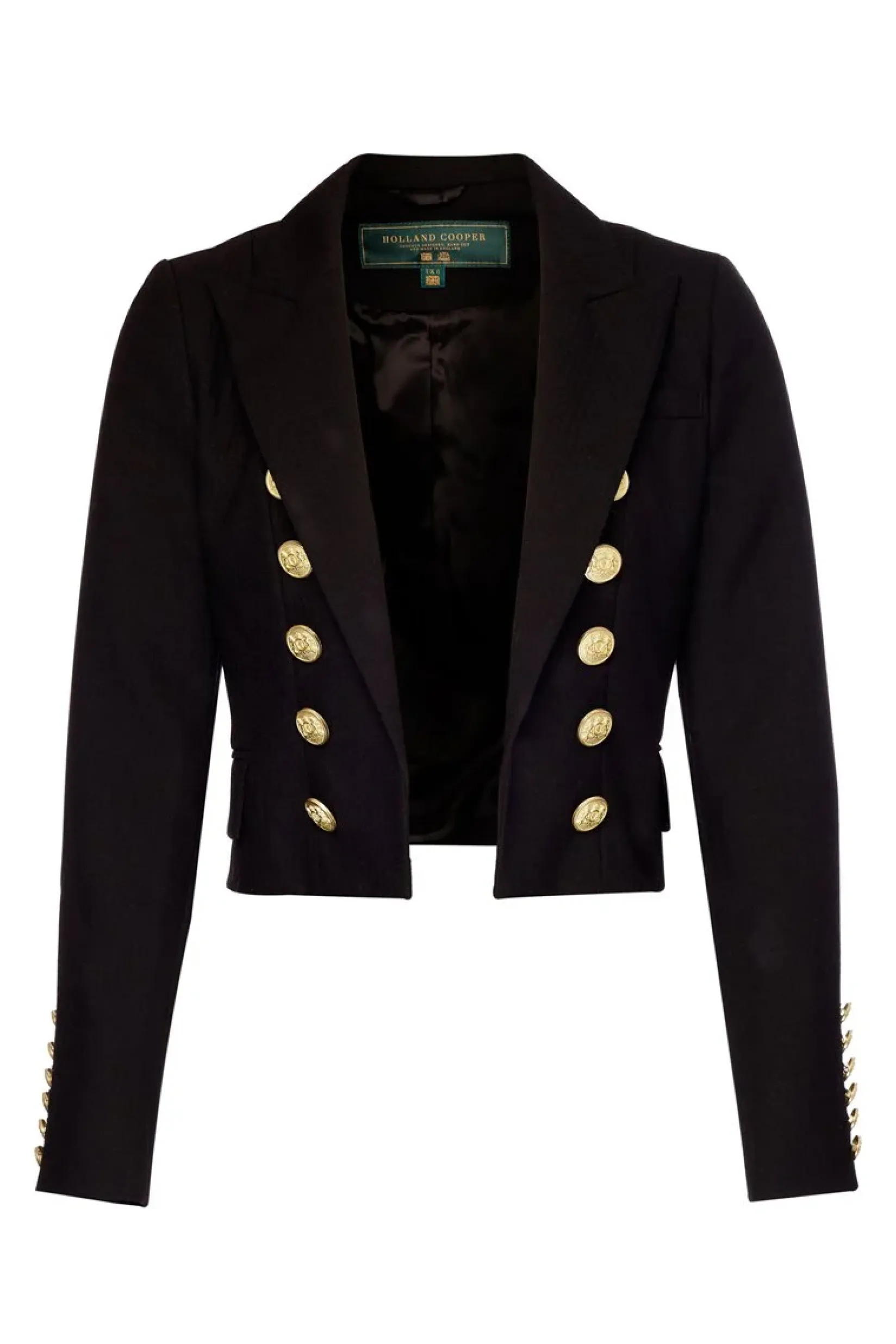 Holland Cooper Blazers|The Date Night Edit-Brompton Jacket Black Barathea