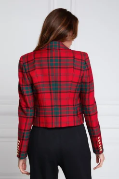 Holland Cooper Blazers|Jackets-Brompton Jacket Red Tartan