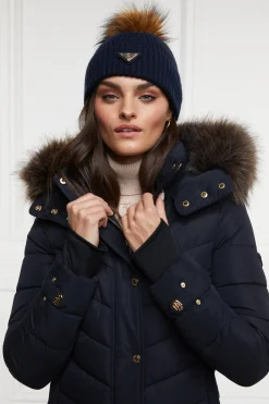 Holland Cooper Headwear|Shop By Product-Burghley Bobble Hat Ink Navy