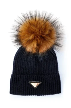 Holland Cooper Headwear|Shop By Product-Burghley Bobble Hat Ink Navy