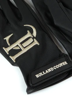 Holland Cooper Riding Gloves|Accessories-Burghley Riding Gloves Black
