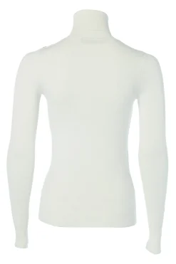 Holland Cooper Knitwear-Buttoned Knit Roll Neck Cream