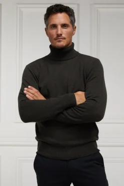 Holland Cooper Gifts For Him|Knitwear-Byron Roll Neck Knit Charcoal