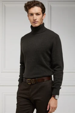 Holland Cooper Knitwear|Shop By Product-Byron Roll Neck Knit Moss
