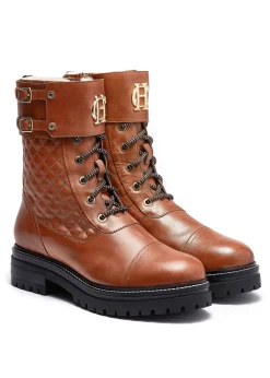 Holland Cooper Boots|Footwear-Camden Biker Boot Tan