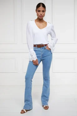 Holland Cooper Shirts & Blouses|Shop By Product-Camilla V-Neck Blouse White