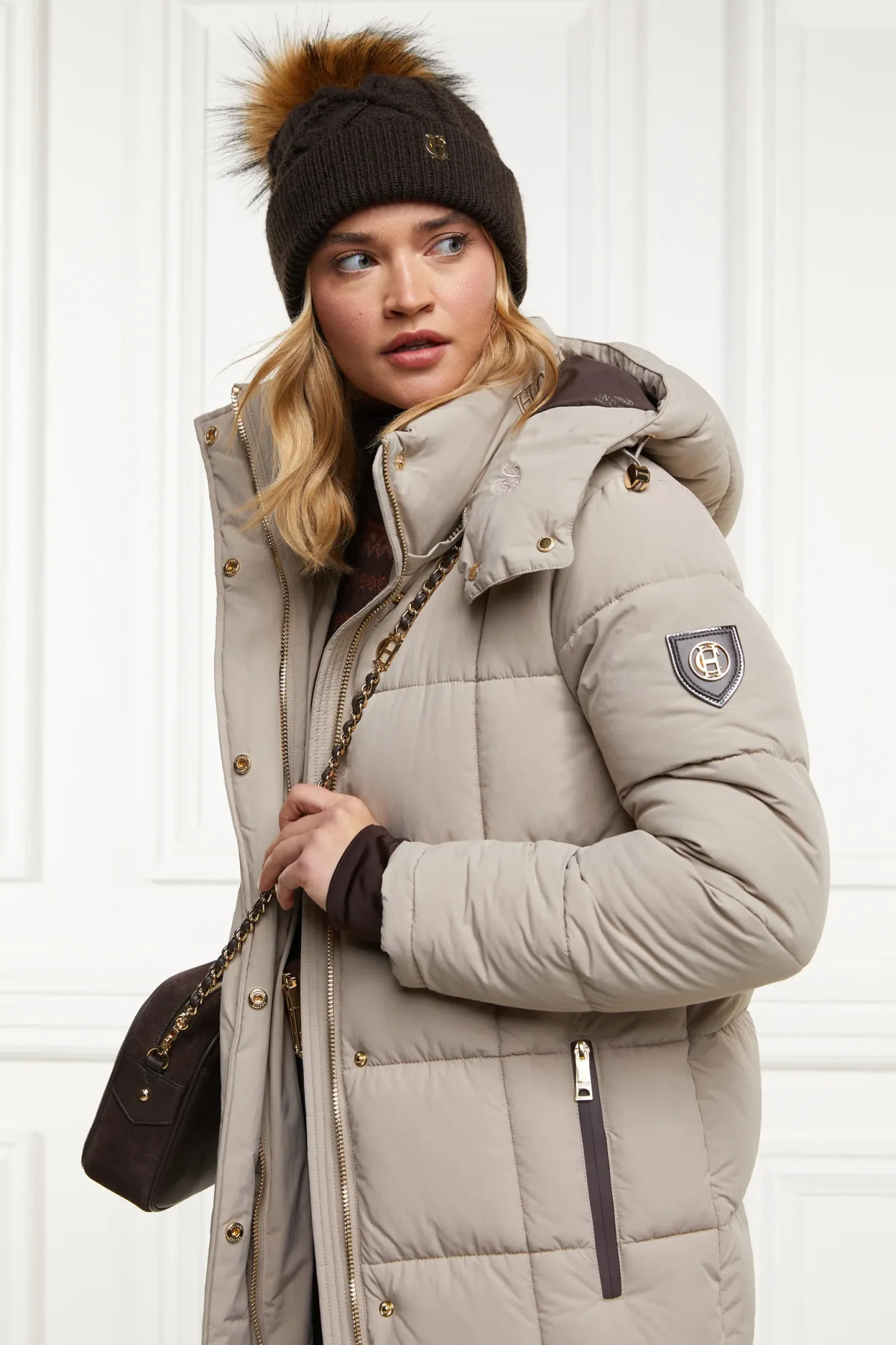 Holland Cooper Coats|Country Collection-Carrington Longline Coat Stone