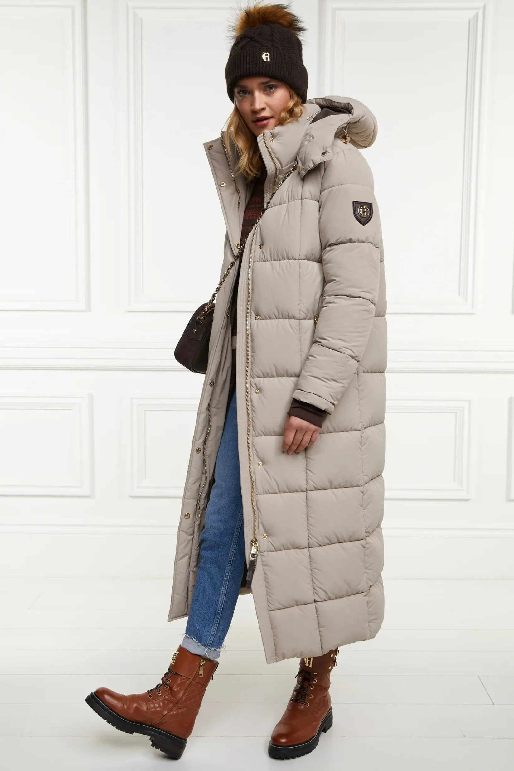 Holland Cooper Coats|Country Collection-Carrington Longline Coat Stone