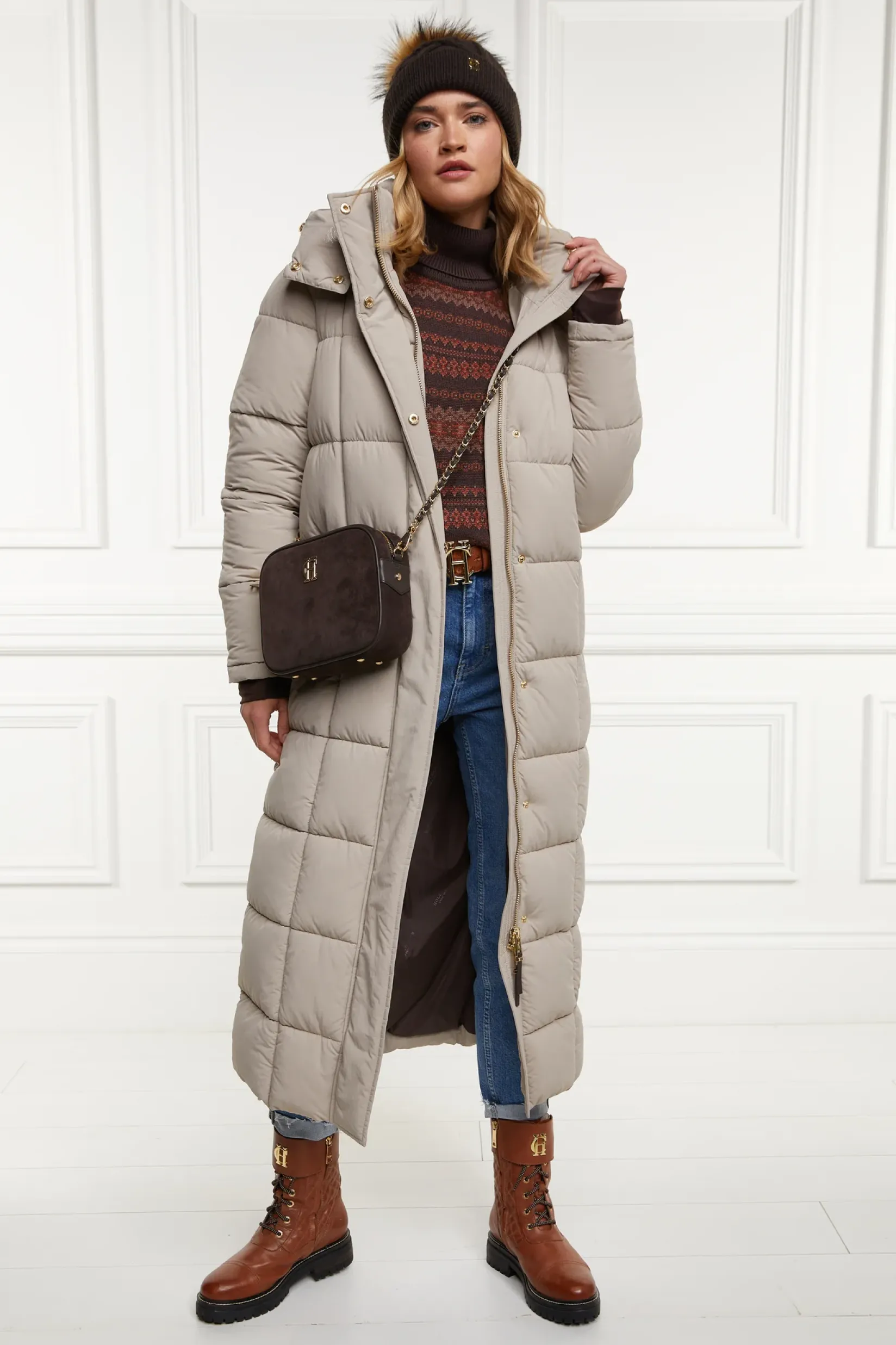 Holland Cooper Coats|Country Collection-Carrington Longline Coat Stone