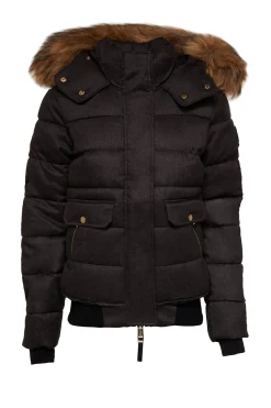 Holland Cooper Coats-Cervinia Puffer Charcoal Tweed