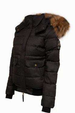 Holland Cooper Coats-Cervinia Puffer Charcoal Tweed