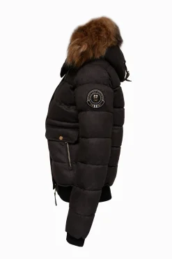 Holland Cooper Coats-Cervinia Puffer Charcoal Tweed