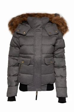 Holland Cooper Coats-Cervinia Puffer Light Grey Tweed