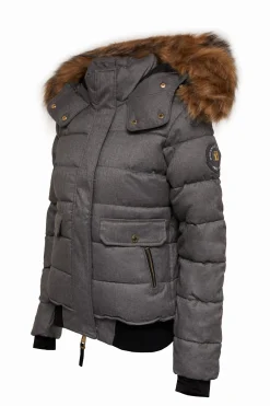 Holland Cooper Coats-Cervinia Puffer Light Grey Tweed