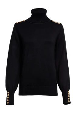 Holland Cooper Knitwear-Chamonix Roll Neck Knit Black