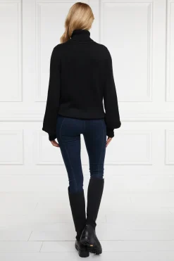 Holland Cooper Knitwear-Chamonix Roll Neck Knit Black