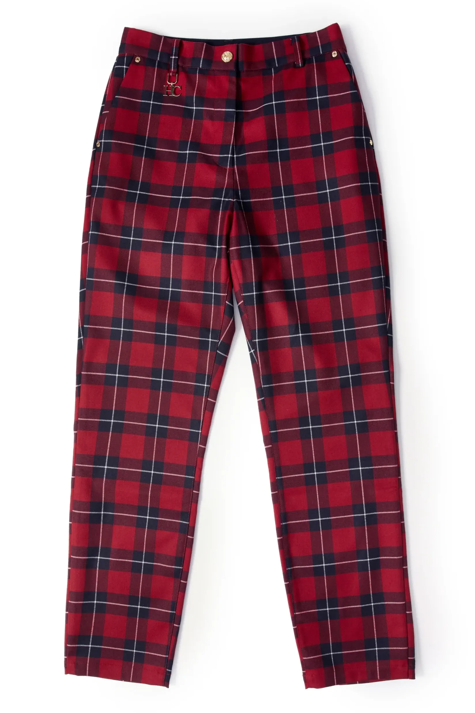 Holland Cooper Trousers-Charlton Trousers Red Tartan