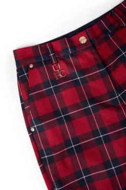 Holland Cooper Trousers-Charlton Trousers Red Tartan
