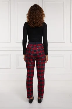 Holland Cooper Trousers-Charlton Trousers Red Tartan