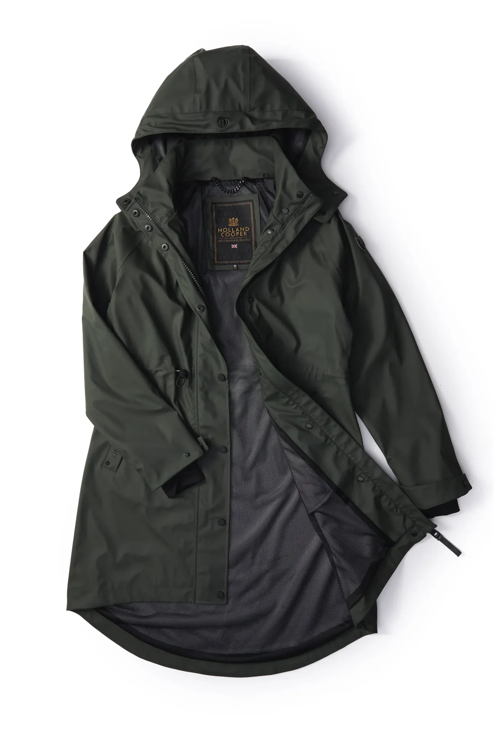 Holland Cooper Jackets|At The Stables-Chartwell Rain Parka Evergreen