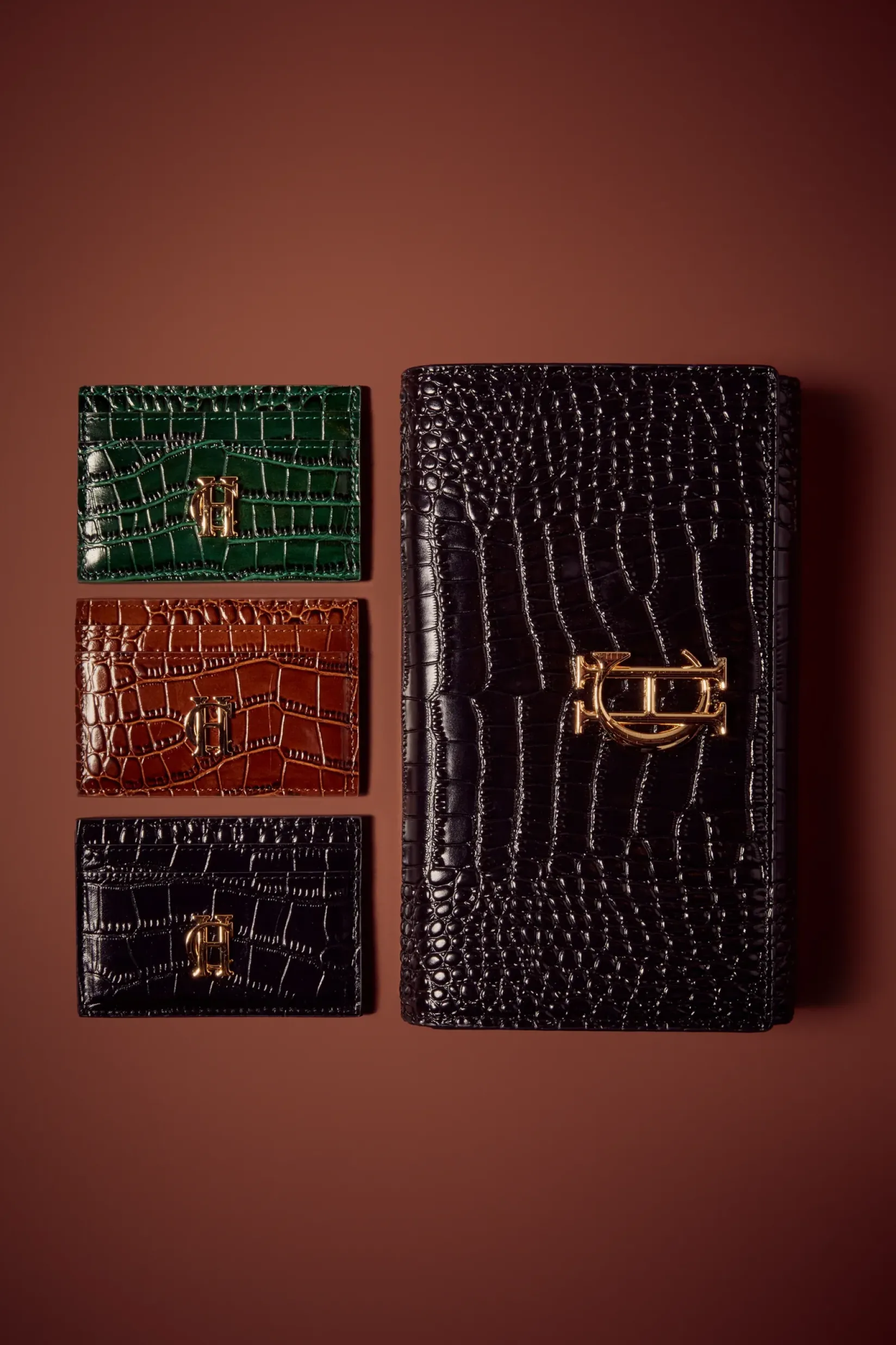 Holland Cooper The Perfect Gesture|Gifts For Him-Chelsea Card Holder Tan Croc