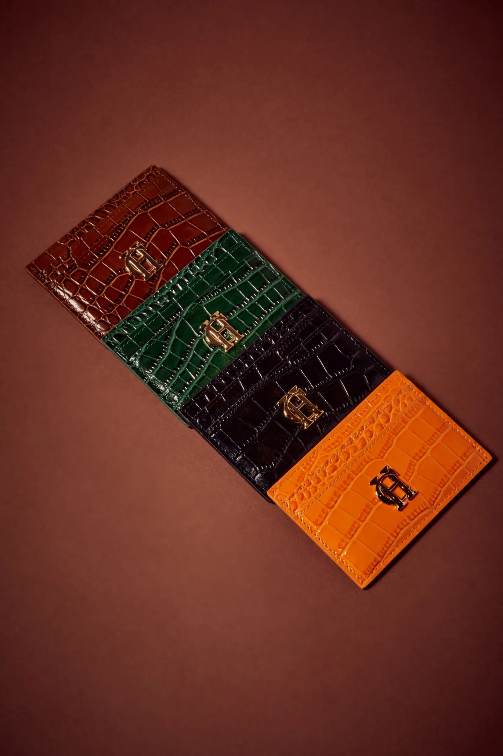 Holland Cooper The Perfect Gesture|Gifts For Him-Chelsea Card Holder Tan Croc