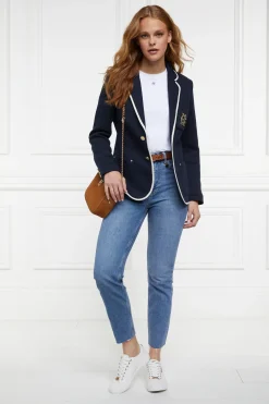 Holland Cooper Trainers|Bestsellers-Chelsea Court Trainer Embroidered White