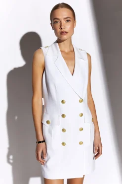 Holland Cooper Dresses-Chelsea Dress Oyster Linen