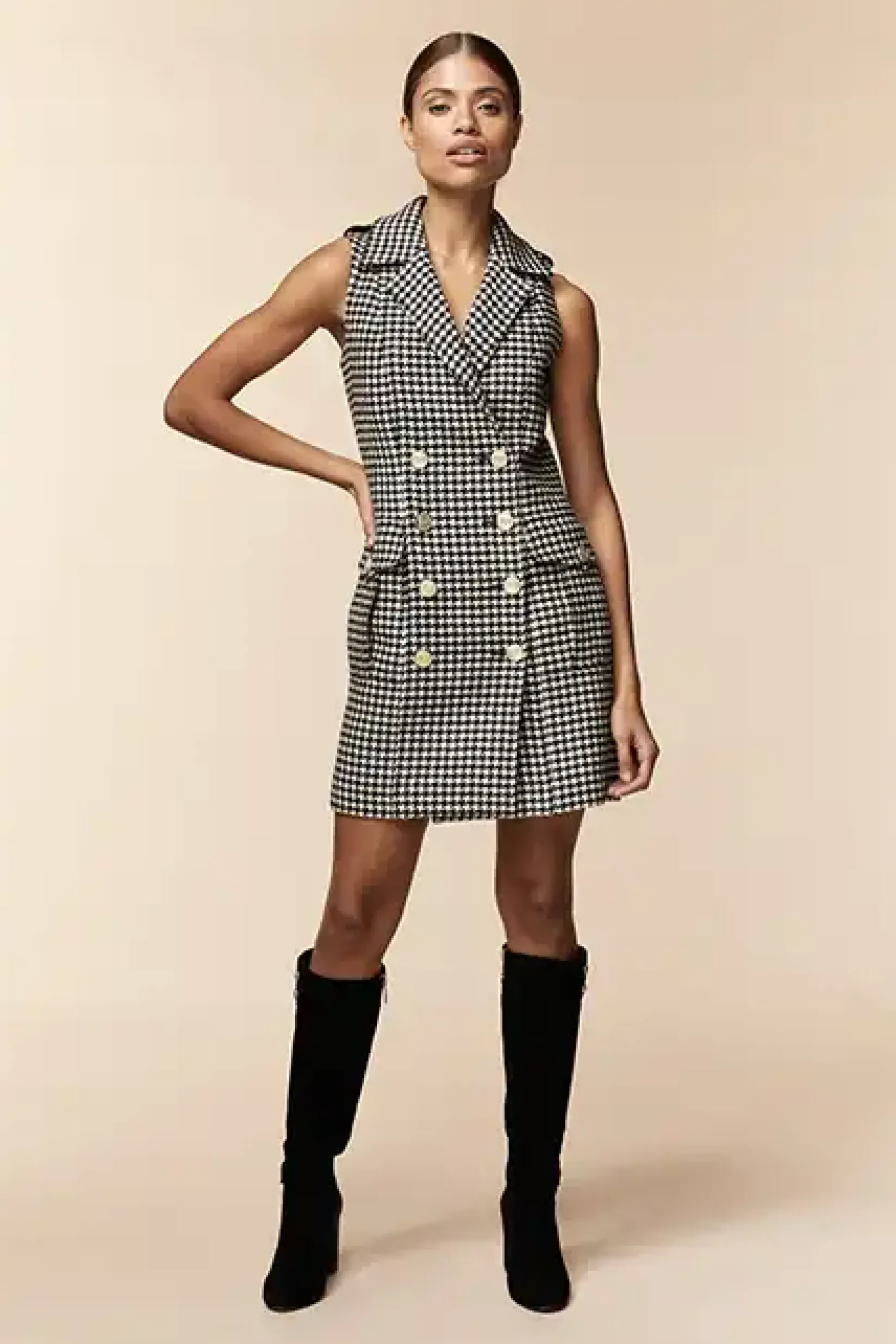 Holland Cooper In Stock Tailoring-Chelsea Dress Houndstooth
