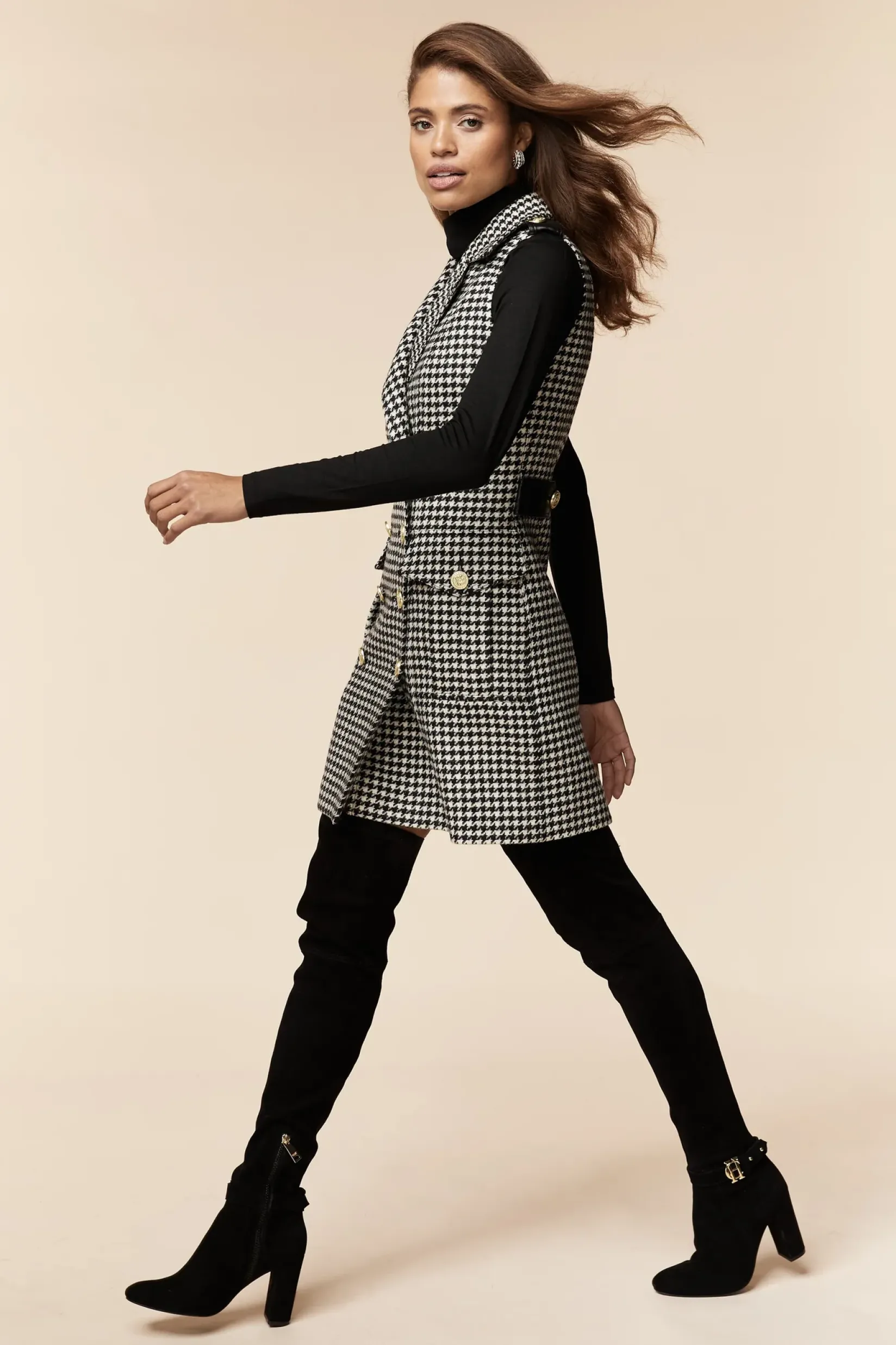 Holland Cooper In Stock Tailoring-Chelsea Dress Houndstooth