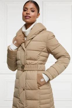 Holland Cooper Gifts For Her|The Perfect Gesture-Chelsea Logo Knitted Gloves Camel Cream