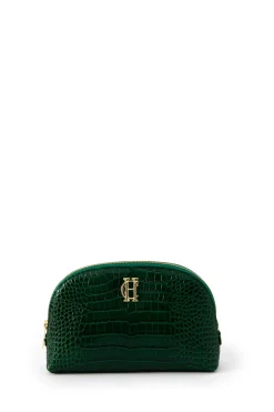 Holland Cooper Gifts For Her|Holdalls & Travel Bags-Chelsea Makeup Bag Emerald Croc