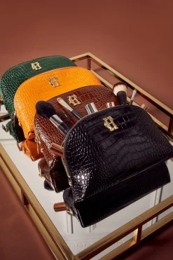 Holland Cooper Holdalls & Travel Bags|Kit Bags & Holdalls-Chelsea Makeup Bag Orange Croc