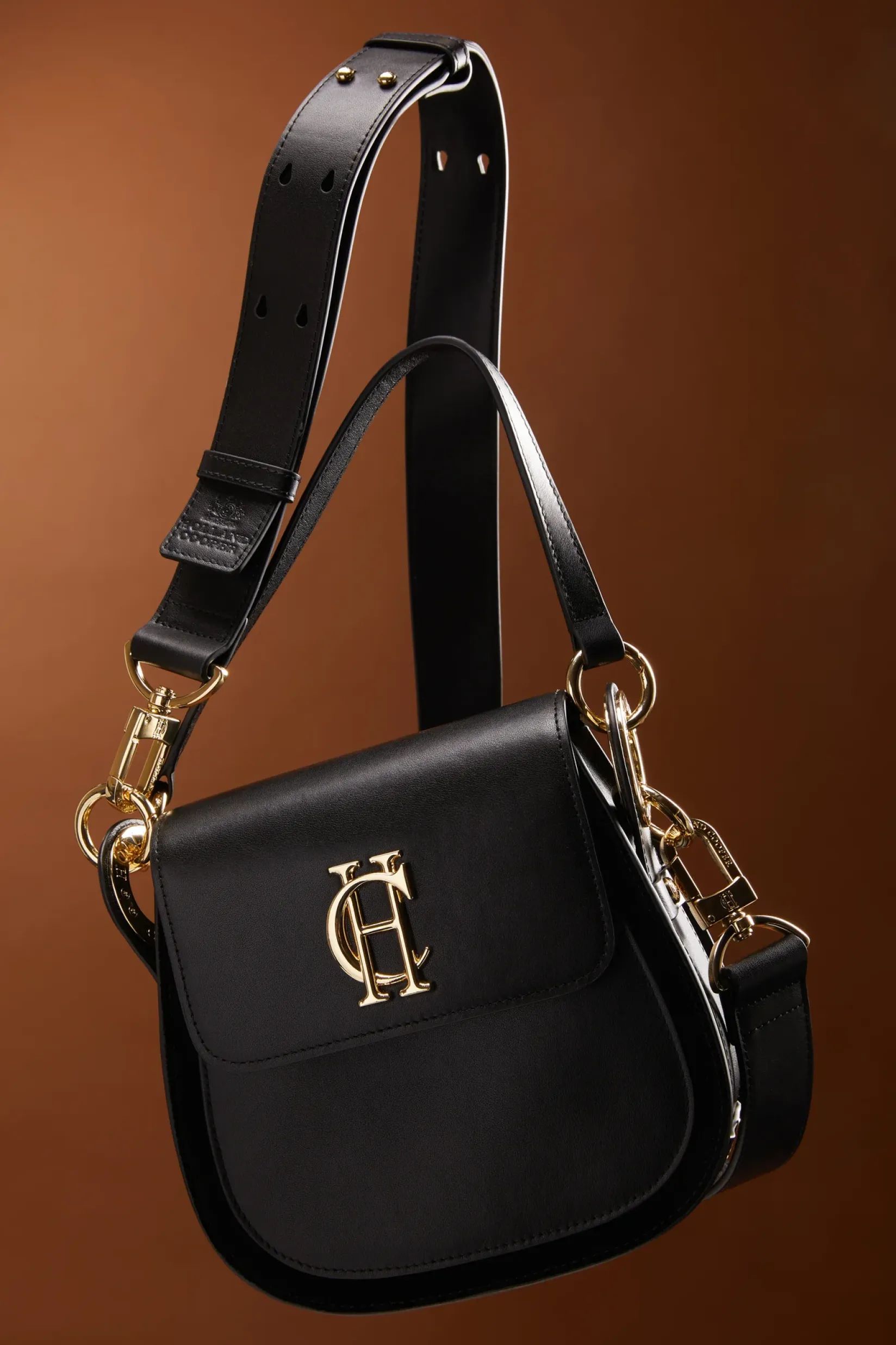 Holland Cooper Crossbody Bags|Bags-Chelsea Saddle Bag Soft Black