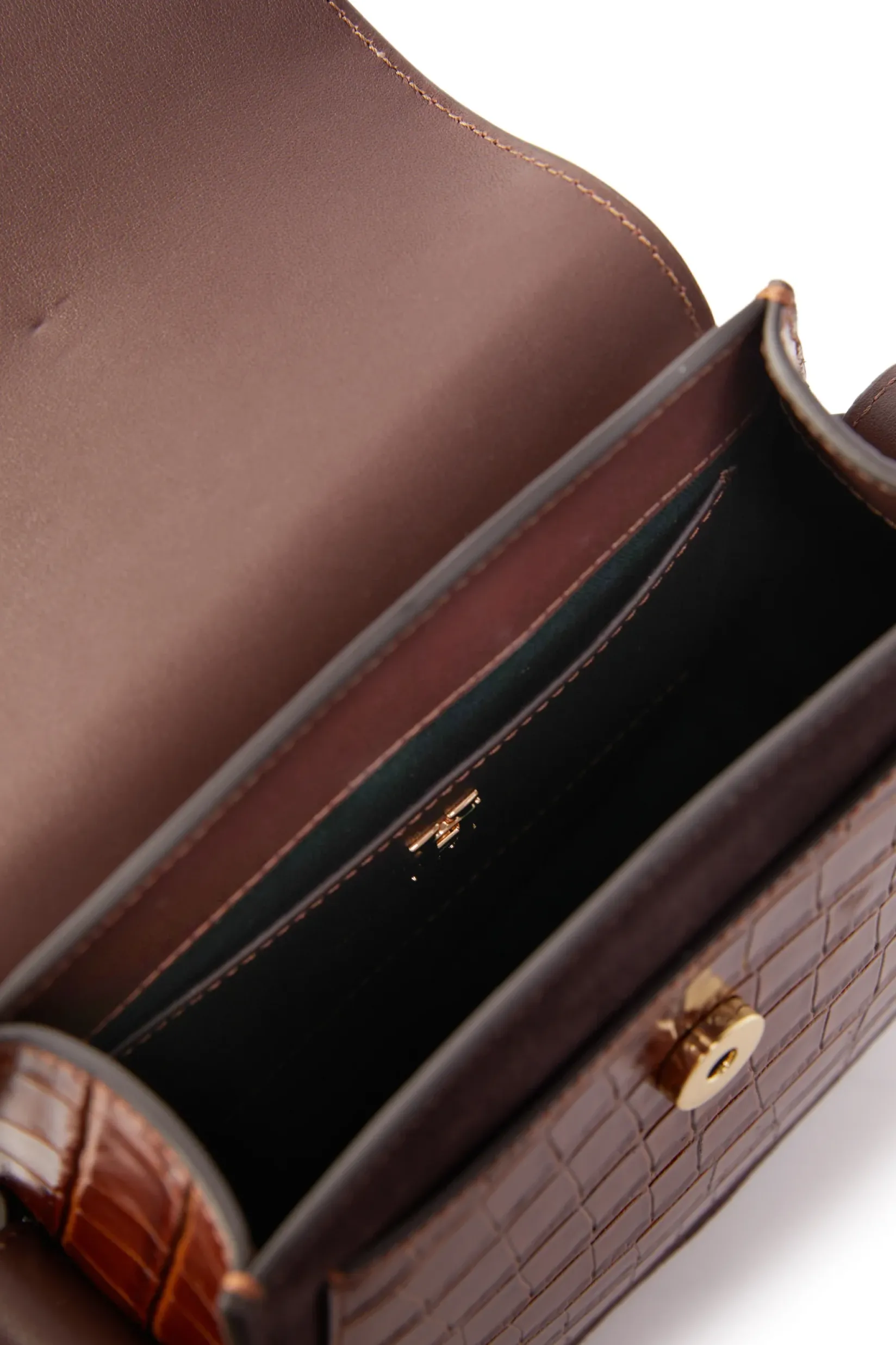 Holland Cooper Crossbody Bags|Bags-Chelsea Saddle Bag Tan Croc
