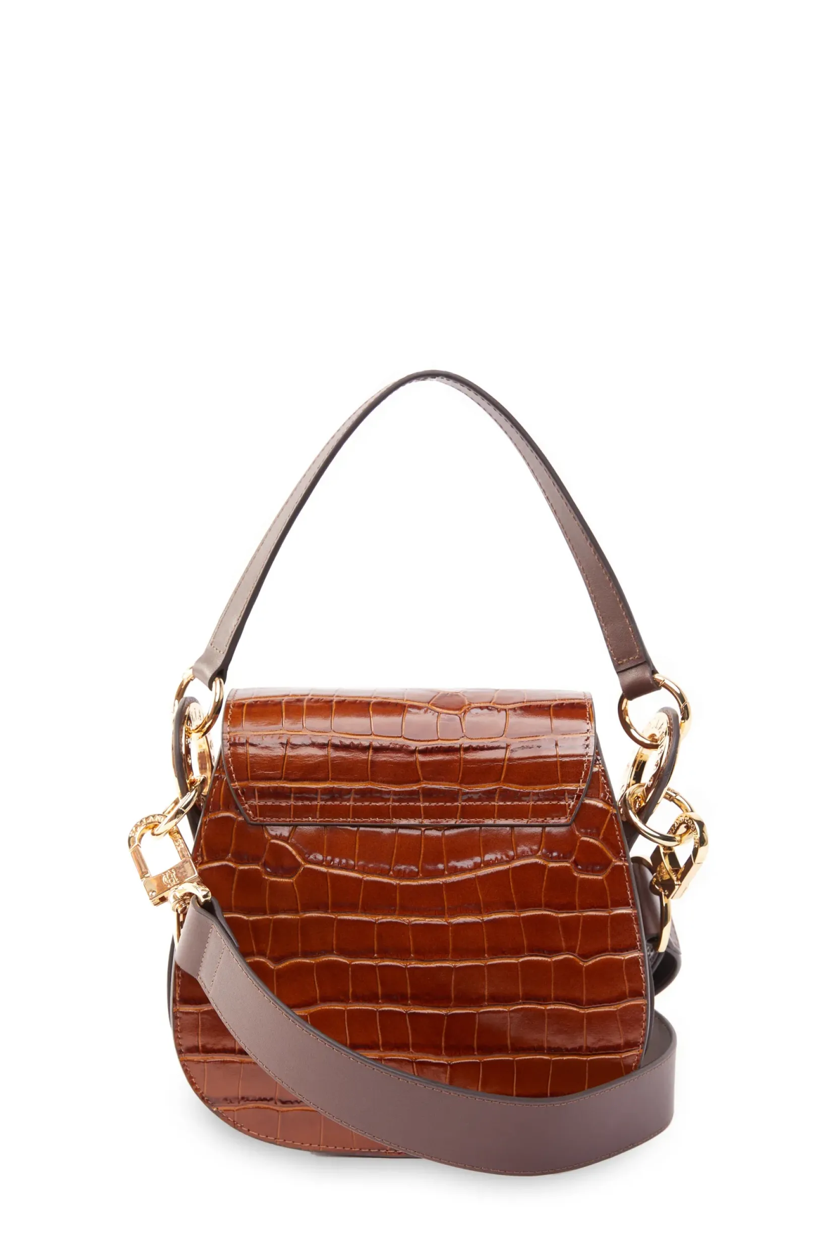 Holland Cooper Crossbody Bags|Bags-Chelsea Saddle Bag Tan Croc
