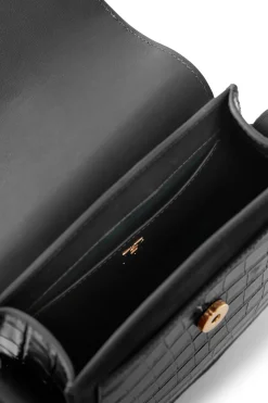 Holland Cooper Crossbody Bags|Bags-Chelsea Saddle Bag Black Croc