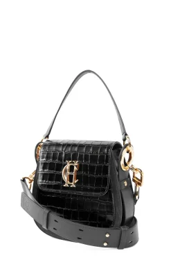 Holland Cooper Crossbody Bags|Bags-Chelsea Saddle Bag Black Croc