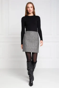 Holland Cooper Skirts-Chelsea Skirt Prince of Wales Black