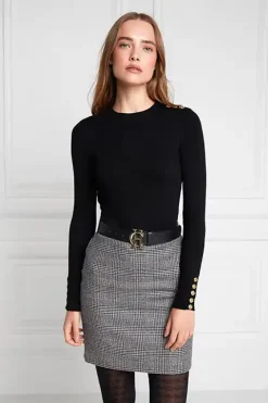 Holland Cooper Skirts-Chelsea Skirt Prince of Wales Black