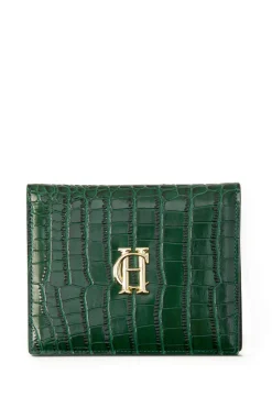 Holland Cooper Gifts For Him|Small Leather Goods-Chelsea Wallet Emerald Croc