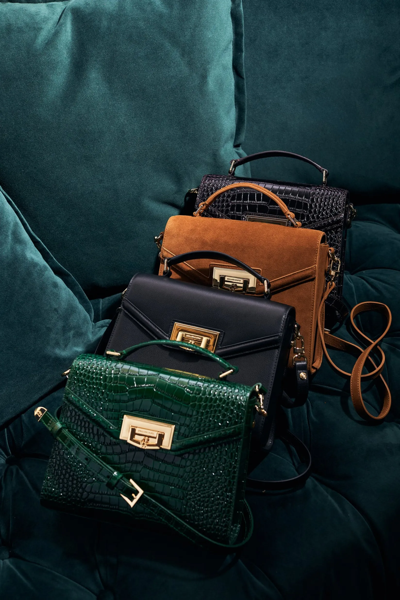 Holland Cooper The Perfect Gesture|Crossbody Bags-Cheltenham Bag Emerald Croc