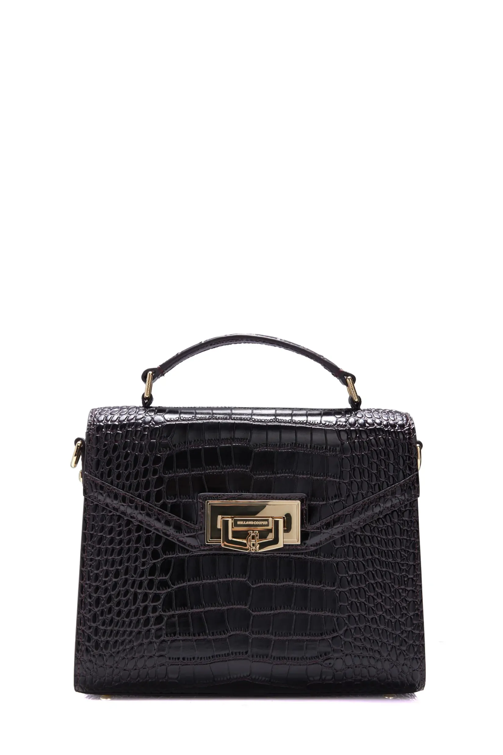 Holland Cooper Crossbody Bags|Bags-Cheltenham Bag Rich Chocolate Croc