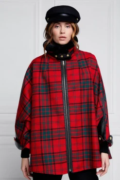 Holland Cooper Capes-Chiltern Cape Red Tartan