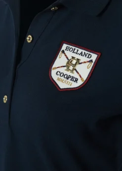 Holland Cooper Equestrian Casualwear|Training Wear-Classic Long Sleeve Polo Shirt Ink Navy