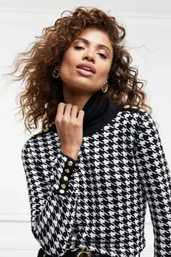 Holland Cooper Knitwear-Classic Roll Neck Knit Houndstooth