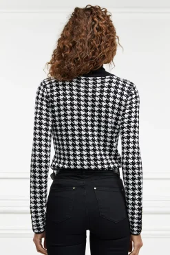 Holland Cooper Knitwear-Classic Roll Neck Knit Houndstooth