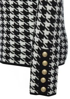 Holland Cooper Knitwear-Classic Roll Neck Knit Houndstooth